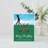 Golf Monogram Prettig Kerstmis-Vakantie Ontwerp Briefkaart (Staand voorkant)