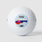 Golf Monogram Slowakije - Vlaggenkaart Golfballen (Voorkant)