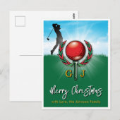 Golf Monogram Vrolijk Kerstmis-Holiday Design Briefkaart (Voorkant / Achterkant)