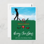 Golf Monogram Zalig Kerstmis-Ongemerkt Design Briefkaart (Voorkant / Achterkant)