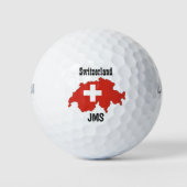 Golf Monogram Zwitserland Vlagkaart Golfballen (Voorkant)