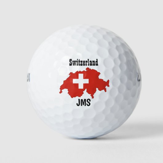 Golf Monogram Zwitserland Vlagkaart Golfballen (Voorkant)