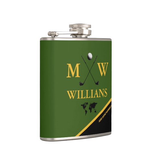 Golf Monogrammed Flask Gepersonaliseerd voor Golfe Heupfles (Rechts)
