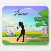 Golf Mousepad met Golfer Swinging Muismat (Voorkant)