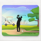 Golf Mousepad met Golfer Swinging Muismat (Voorkant)