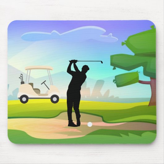 Golf Mousepad met Golfer Swinging Muismat (Voorkant)