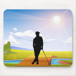 Golf Mousepad met Silhouette Golfer Muismat