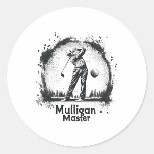 Golf Mulligan Master Graphic T - shirts voor manne Ronde Sticker