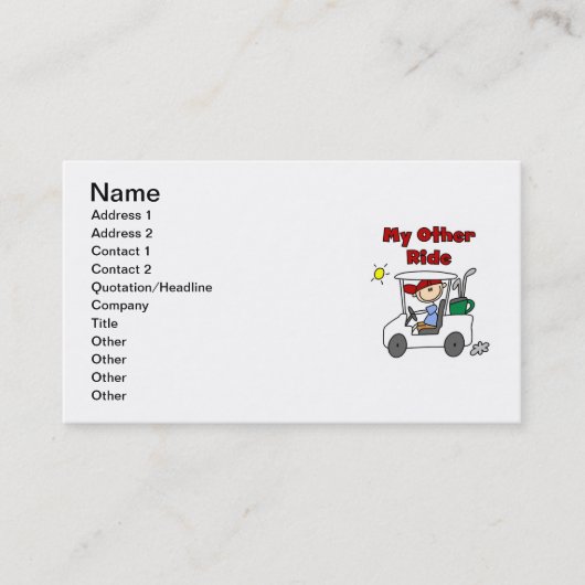 Golf My Other Ride Visitekaartje (Voorkant)