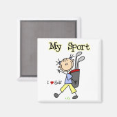 Golf My Sport T-shirts en Gifts Magneet (Voorkant / Achterkant)