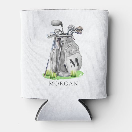 Golf naam monogram blikjeskoeler (Voorkant)