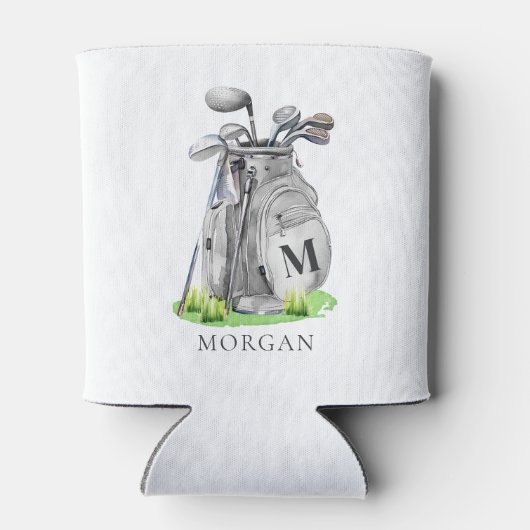Golf naam monogram blikjeskoeler (Achterkant)