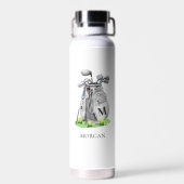 Golf naam monogram waterfles (Achterkant)