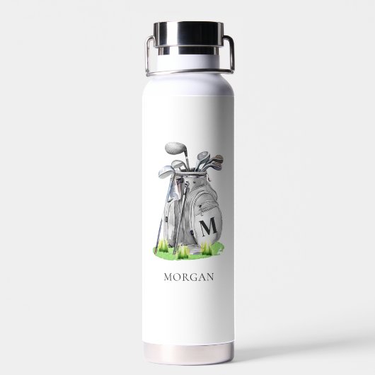 Golf naam monogram waterfles (Achterkant)
