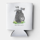 Golf Name Black Monogram Blikjeskoeler (Voorkant)