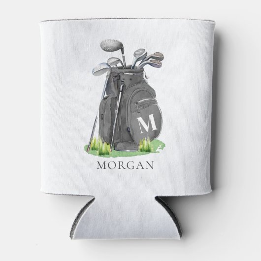 Golf Name Black Monogram Blikjeskoeler (Voorkant)