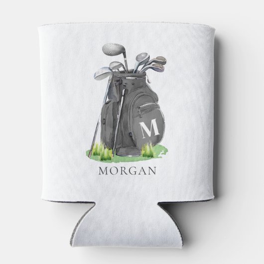 Golf Name Black Monogram Blikjeskoeler (Achterkant)