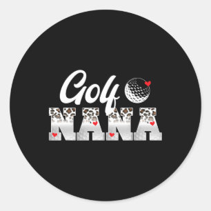 Golf Nana Luipaard Golfer Nana Van Een Golfspeler Ronde Sticker