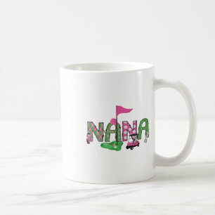 Golf Nana roze gat in een golf 1e verjaardag meisj Koffiemok