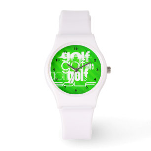 Golf; Neon Green Stripes. Horloge