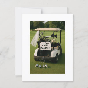 Golf Net Getrouwd met golfkar Briefkaart
