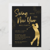 Golf New Years Eve Party Golf Theme Black and Gold (Voorkant)