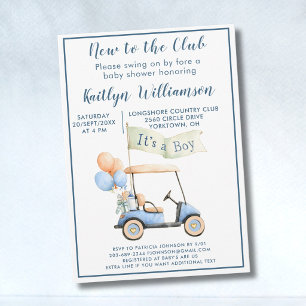 Golf Nieuw bij de Club Baby Shower Uitnodiging