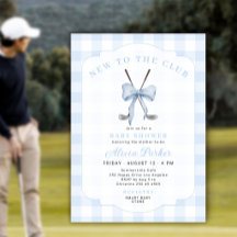 Golf nieuw bij de club blauwe gingham baby jongen 