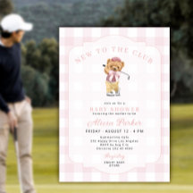 Golf nieuw bij de club roze meisje baby shower