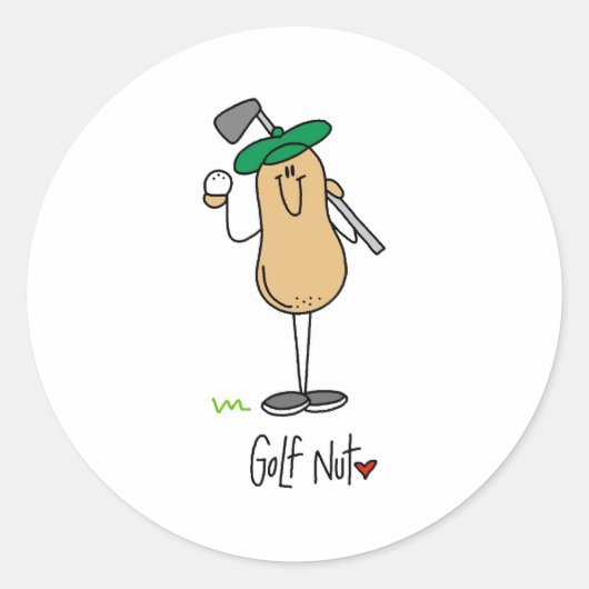 Golf Noot Ronde Sticker (Voorkant)