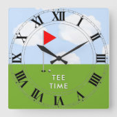 Golf Noveltie Geschenken Vierkante Klok (Voorkant)