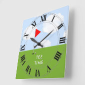 Golf Novelty Gifts Vierkante Klok (Hoek)