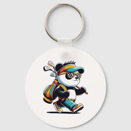 Golf Novelty Panda Golfen Mannen Vrouwen Kinder Fu Sleutelhanger (Voorkant)