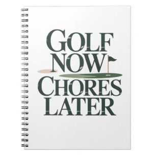 Golf Nu Klussen Later Retro Golf Humor Notitieboek