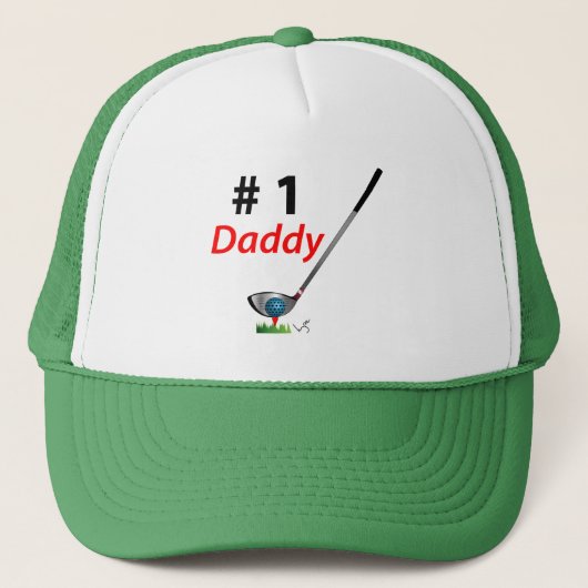 GOLF - Nummer Een Papa, Cool Golf Trucker Hoed Pet (Voorkant)