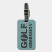 Golf Obsessie Black Slate Personalized Bag Label Bagagelabel (Voorkant verticaal)