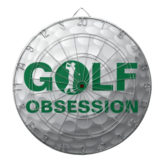 Golf Obsessie Golfball Green White dartboard Dartbord (Voorkant)