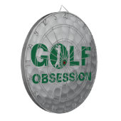 Golf Obsessie Golfball Green White dartboard Dartbord (Voorkant Links)
