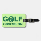 Golf Obsessie Green Khaki Personalized Bag Label Bagagelabel (Voorkant horizontaal)