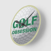 Golf Obsessie Green White Tan Wall klok (Hoek)