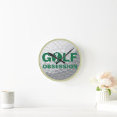 Golf Obsessie Green White Tan Wall klok (Huis)