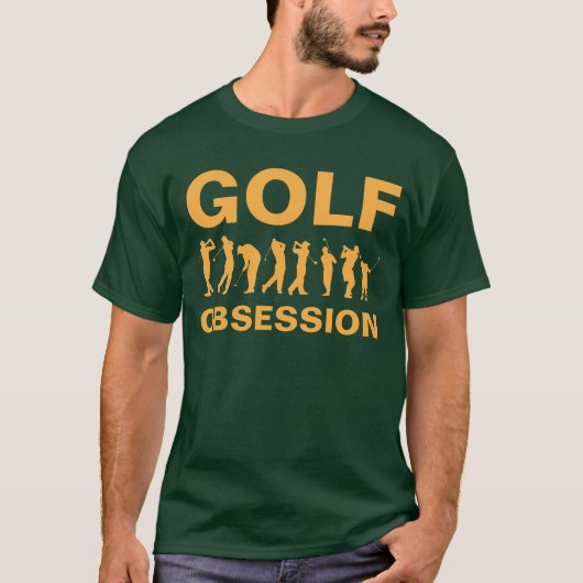 Golf ObSession Green Oranje Golfing T-Shirt (Voorkant)