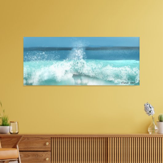 Golf Ocean Scene Blue Sky Beach decor Canvas Afdruk (Insitu (Woonkamer))
