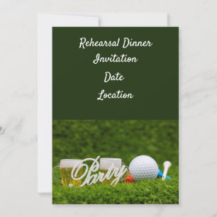 Golf oefen Diner Uitnodiging met bal & bier