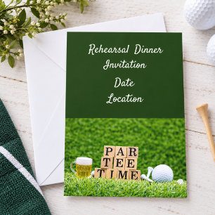 Golf oefen Diner Uitnodiging met bal & bier
