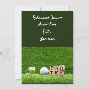Golf oefen Diner Uitnodiging met bal & bier