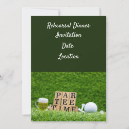 Golf oefen Diner Uitnodiging met bal & bier
