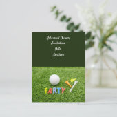 Golf oefen Huwelijksdiner Uitnodiging   (Staand voorkant)