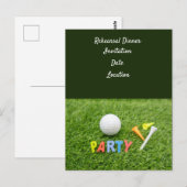 Golf oefen Huwelijksdiner Uitnodiging   (Voorkant / Achterkant)