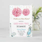 Golf of pom pom geslacht onthulling uitnodiging (Staand voorkant)